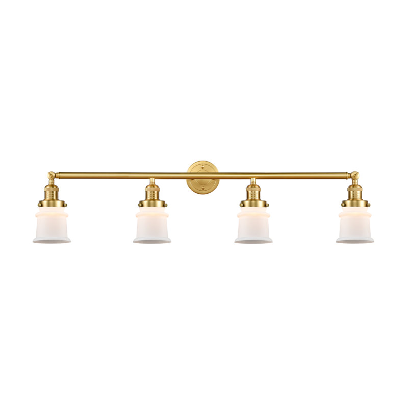 Alexandira 4 - Light Dimmable Vanity Light, Matte White Cased, Satin Gold, Bulb Not Included
