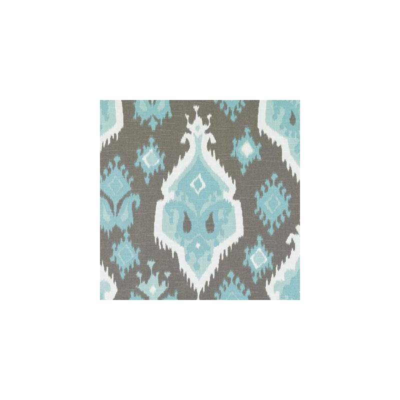 Ikat Print 100% Cotton Fabric, Turquoise/Cocoa