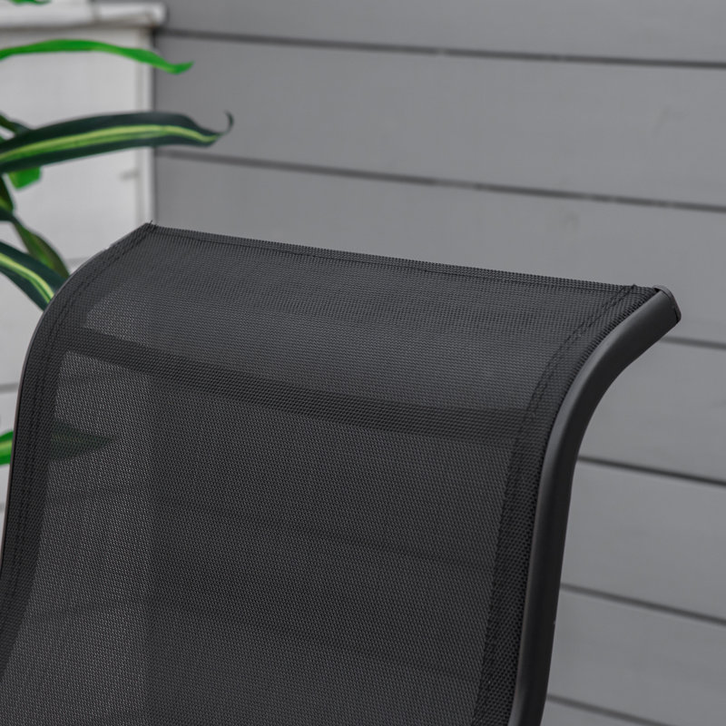 Fauteuil coulissant pour l'extérieur Yessenia, Cadre noir / toile noire