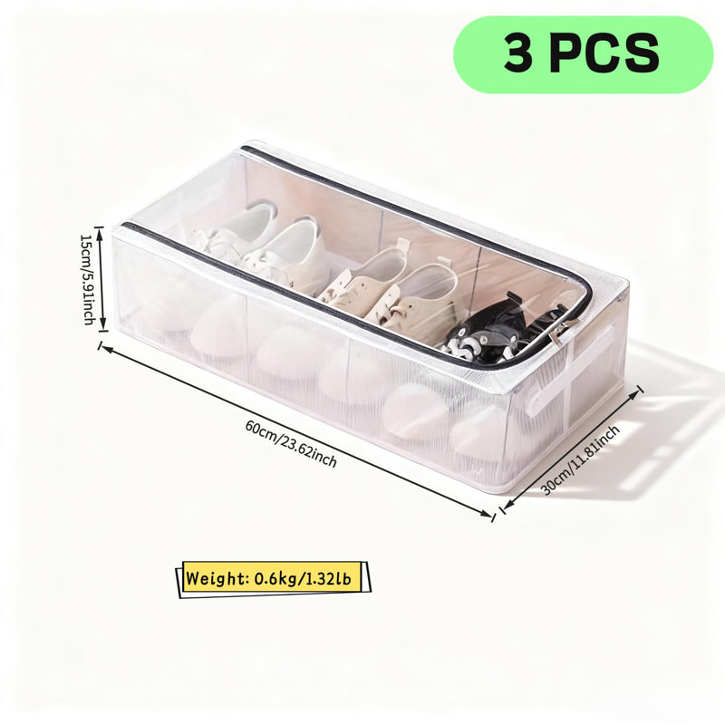 A Three-Piece Set Eco-Friendly Cotton Linen Underwear Storage Organizer - Foldable Space-Saving Laundry Box For Bras, Panties & Socks - Stackable With PP Board Support, Breathable Moisture-Proof Dustproof Design