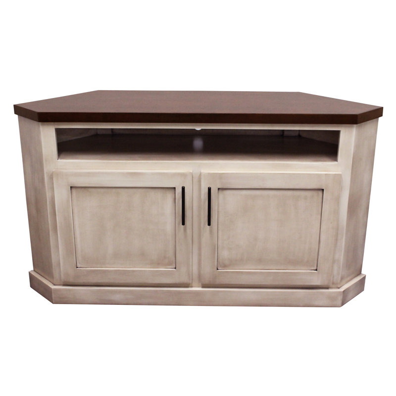 Jayed Unfinished Corner TV Stand for TVs up to 55", Cherry