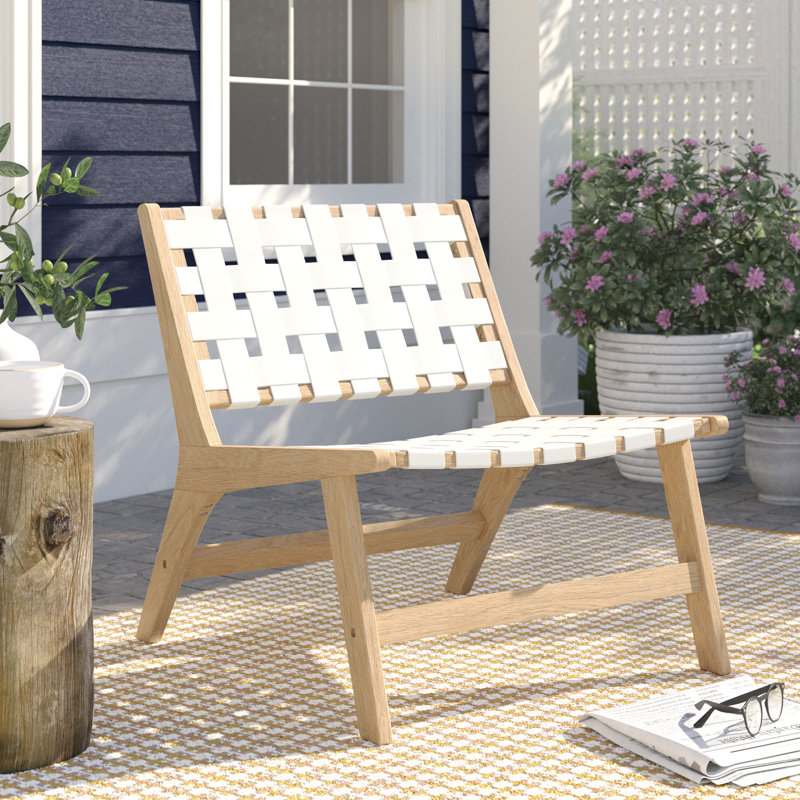 Rubberwood Outdoor Armless Lounge Chair