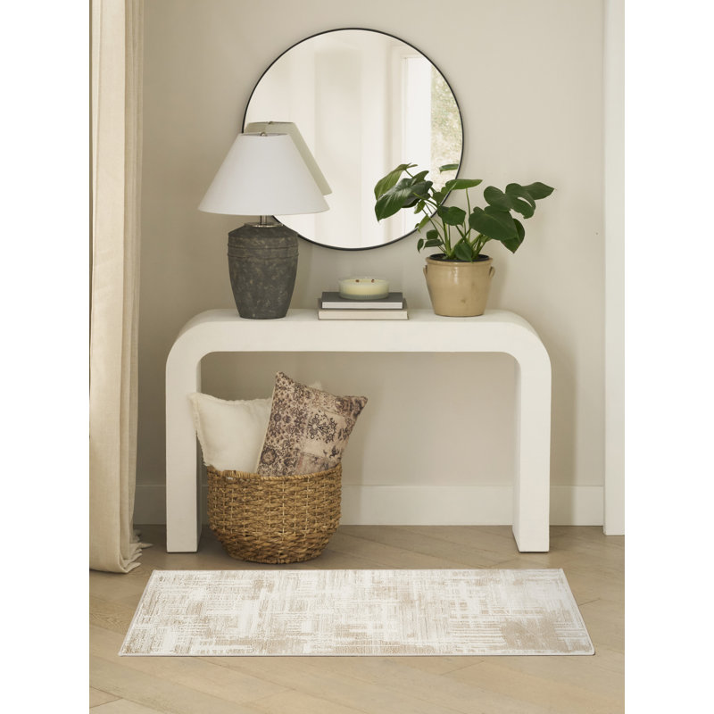 Lafever 2' x 4' Ivory Taupe Modern Indoor Rug, Runner 2' x 4'