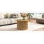 Table d'appoint Rustic Living - ronde avec tiroir de rangement et console à lattes verticales stables