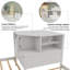 Structure de lit simple en L avec lit gigogne et tiroir en L, lit plateforme en coin bas 3-en-1 avec bureau intégré-35208884