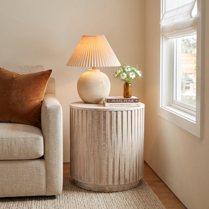 Sylvia Solid Wood Top End Table