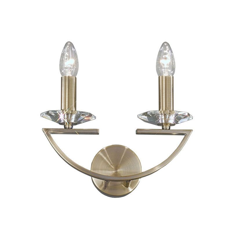 Much Wenlock Glass Candle Wall Light, Bronze