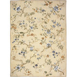 Fresco Azm Wool Floral Area Rug in Cream