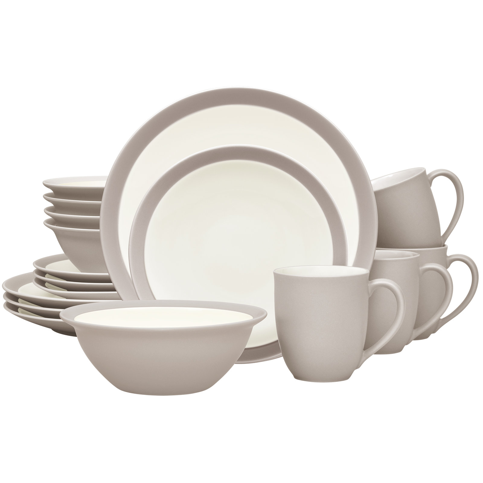 Noritake Colorwave 16-Piece Curve Dinnerware Set, Service for 4, Sand