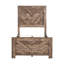 Structure de lit simple moderne en brun rustique, bois et d'ingénierie avec tête de lit, rails, sommier tapissier taille requise, mobilier en bois,-1763007500-1763007498