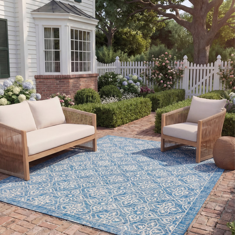 Bexton Performance Geometric Indoor/Outdoor Area Rug, Rectangle 8' x 11'