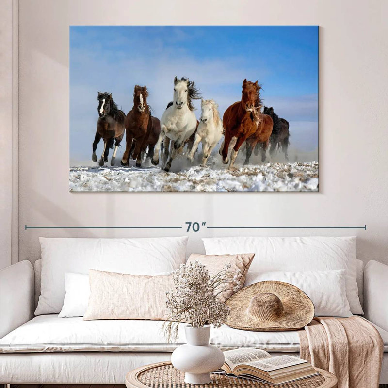 Brampt, chevaux de Mongolie, H 34 po x l 51 po