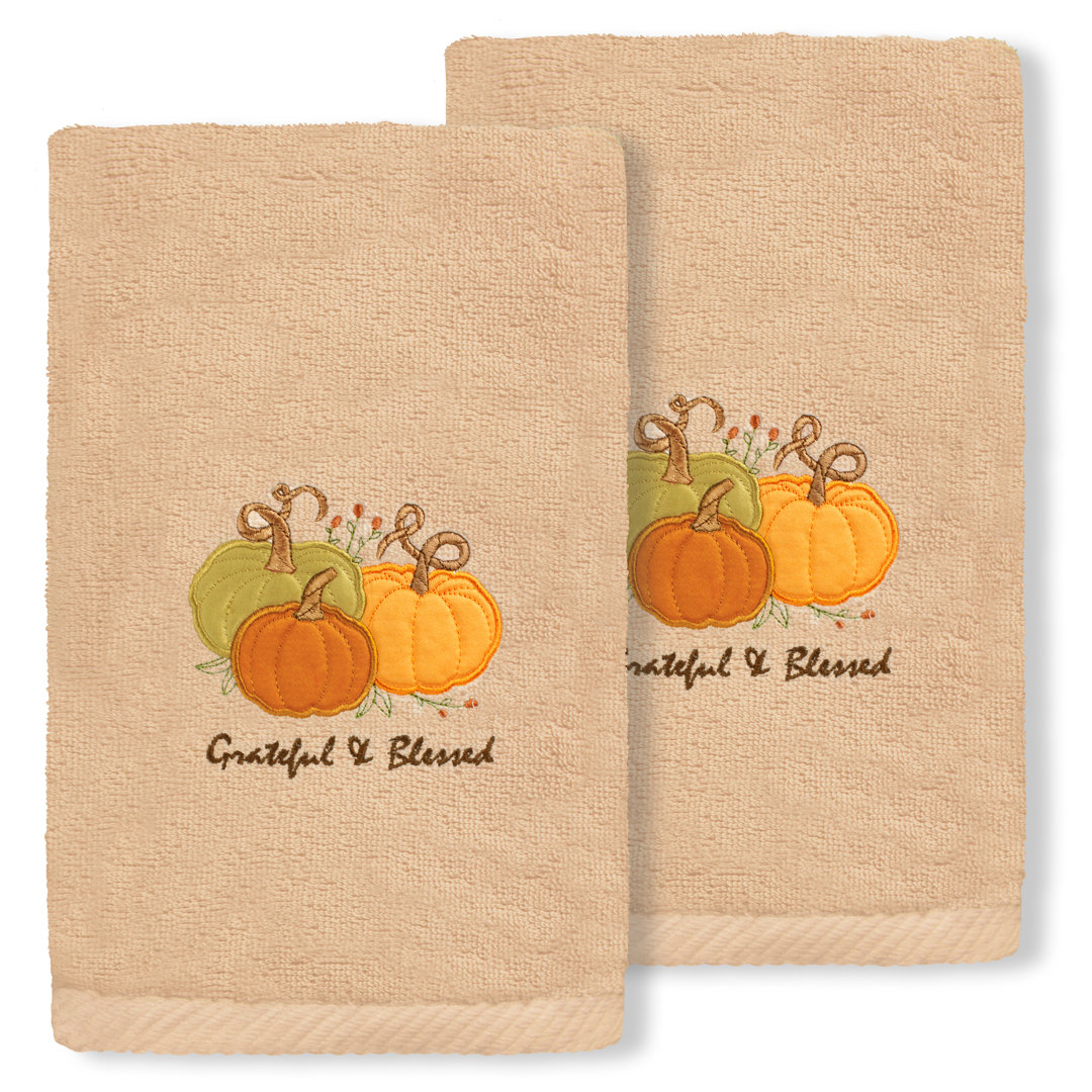  Grateful & Blessed Turkish Cotton Hand Towel (Set of 2) Linum Home Textiles 