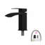 16"X12" White Ceramic Rectangular Vessel Bathroom Sink With Black Faucet & Black Drain