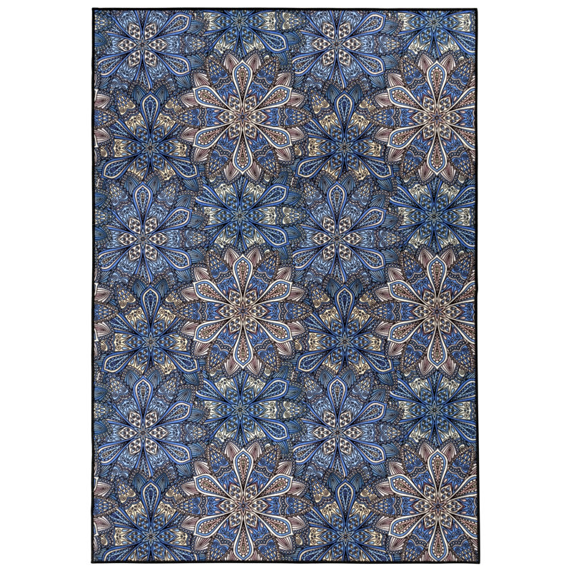Calfee Floral Bohemian Non-Slip Washable Indoor Outdoor Area Rug, Rectangle 8' x 10'