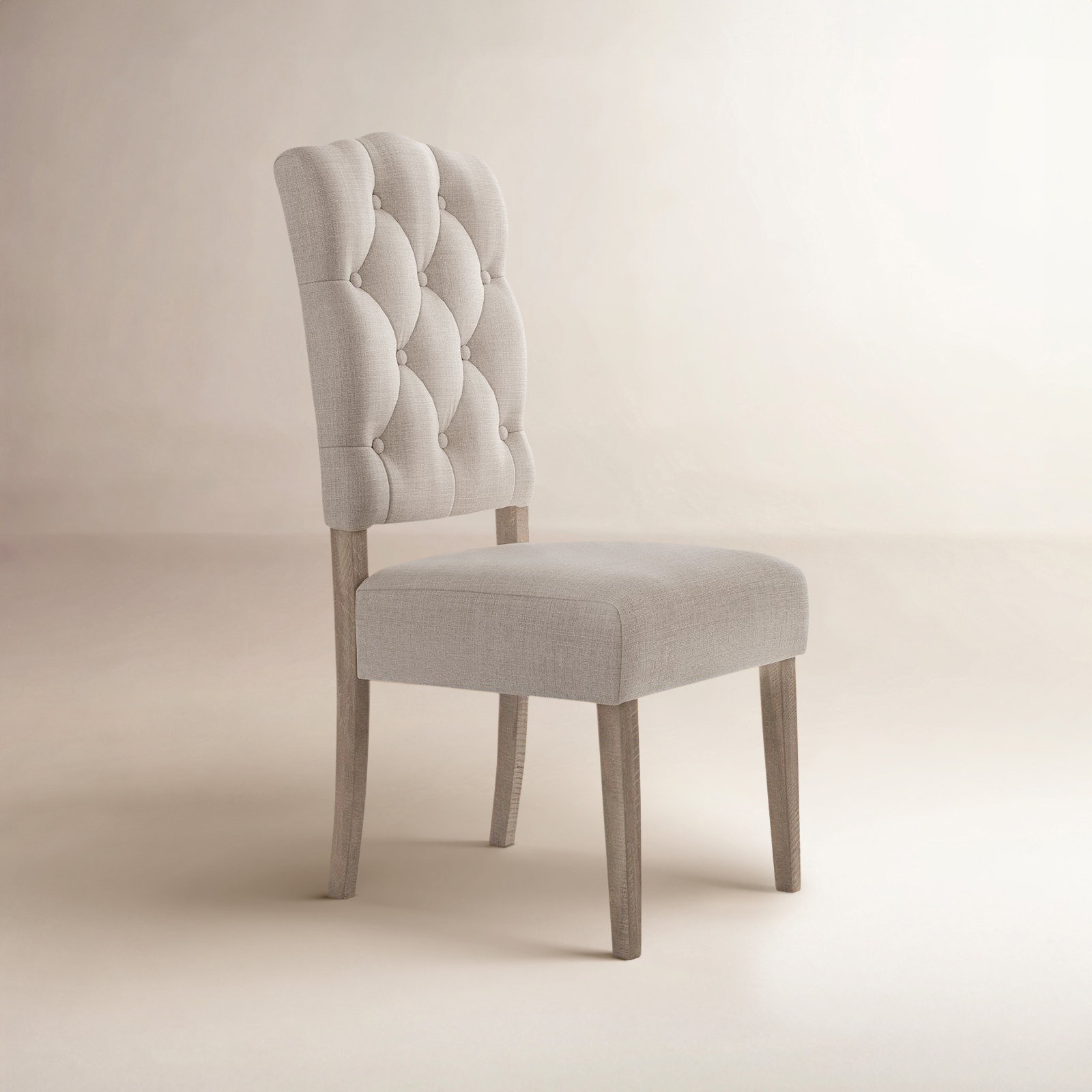 Bianca Tufted Parsons Chair, Weathered Natural