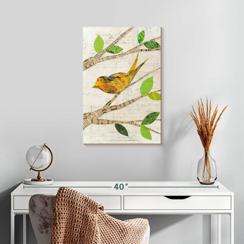 Oiseaux au printemps II, H 24 po x l 16 po