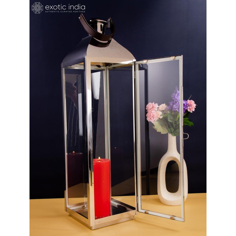 Porte-bougie de table en acier inoxydable H 24,8 po