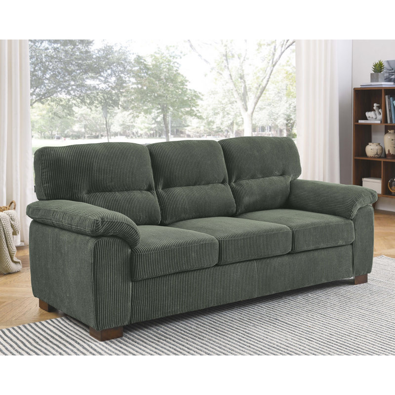 Canapé futon de style transitionnel capitonné avec porte-gobelet encastré et base convertible en lit