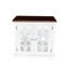Armoire d'appoint en bois massif Logan avec porte miroir et tablette brun / blanc