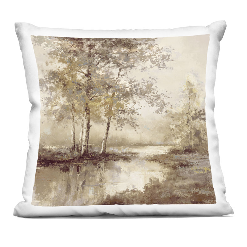 Coussin Forest Stream in sépia Chiu