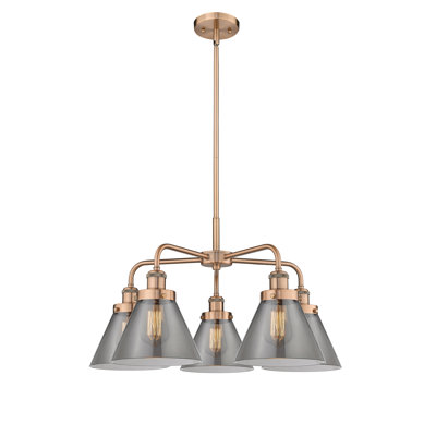 Cone 5 Light Stem Hung Chandelier