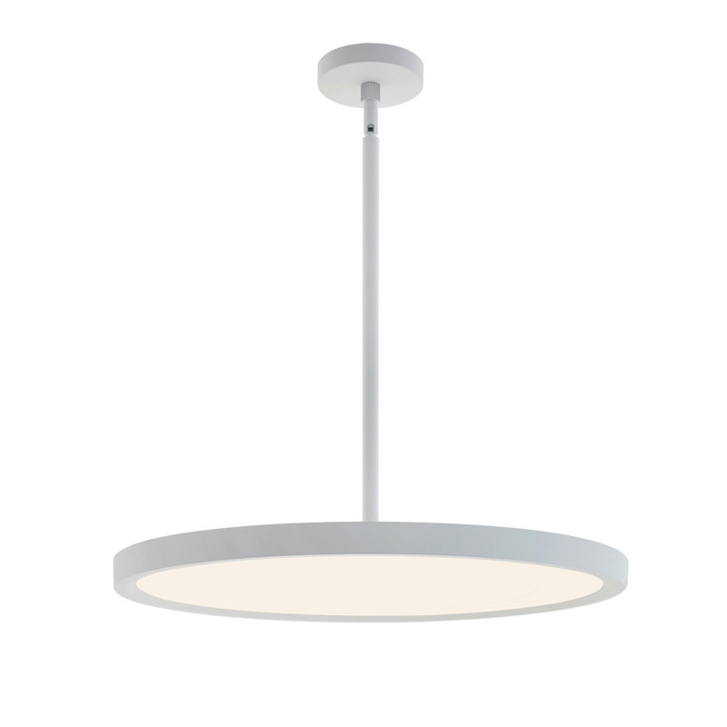 1 - Light Simple Circle LED Pendant, 1" H x 24" W x 24" D, Satin Nickel