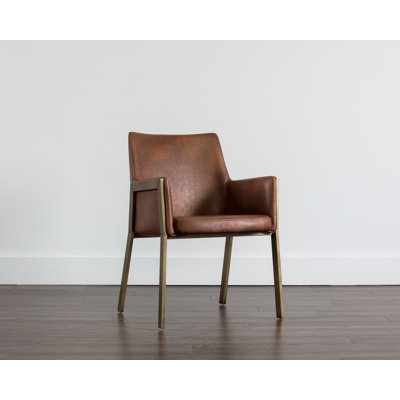 Brookdene Faux Leather Armchair - Brown