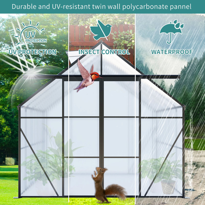 Outdoor Patio Greenhouse, Black, 89.5''H x 94.5''W x 73.75''D