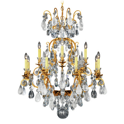 Renaissance 12 - Light Glass Tiered Chandelier