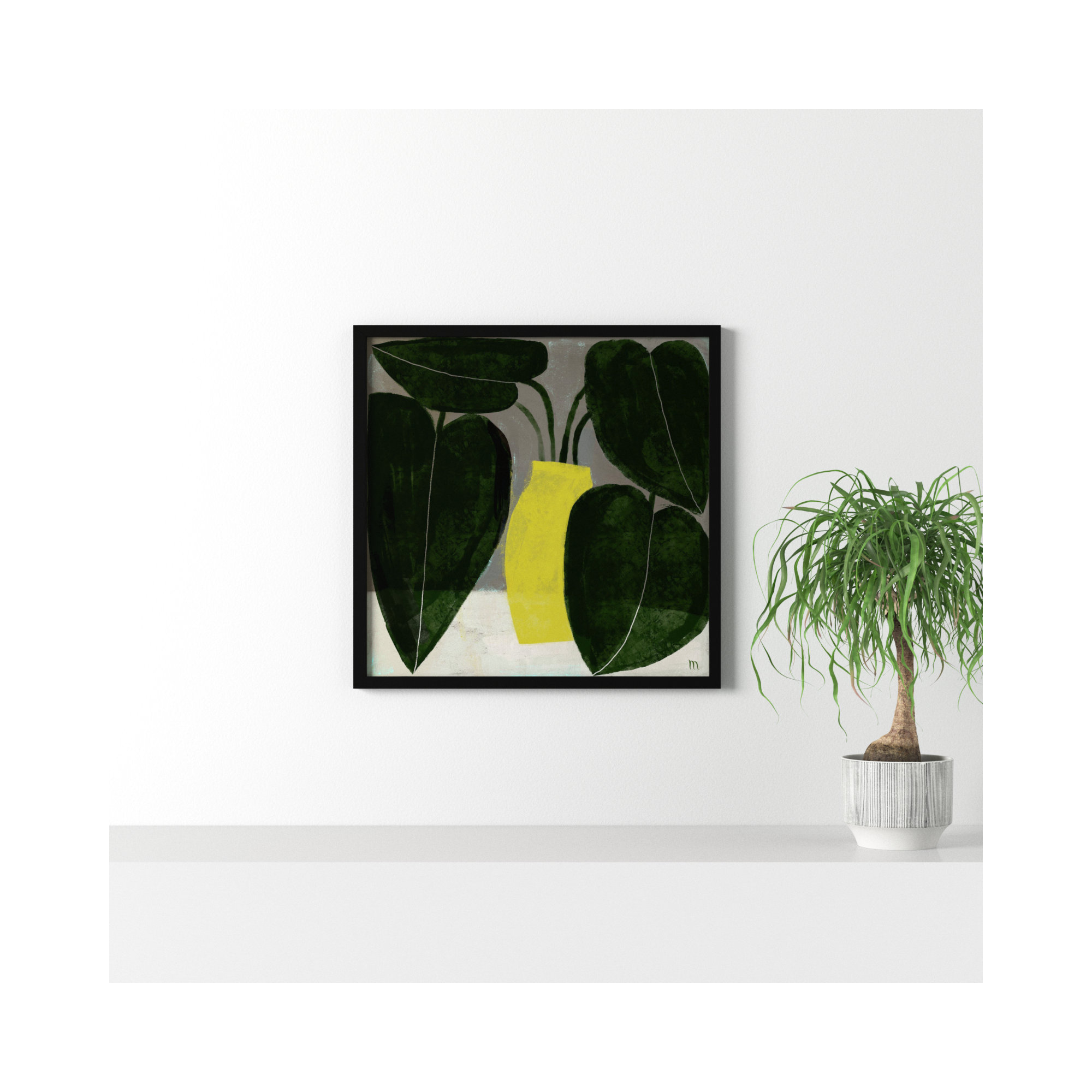 Plant #7 by StudioM, Black, 30" H x 30" W x 1.25" D