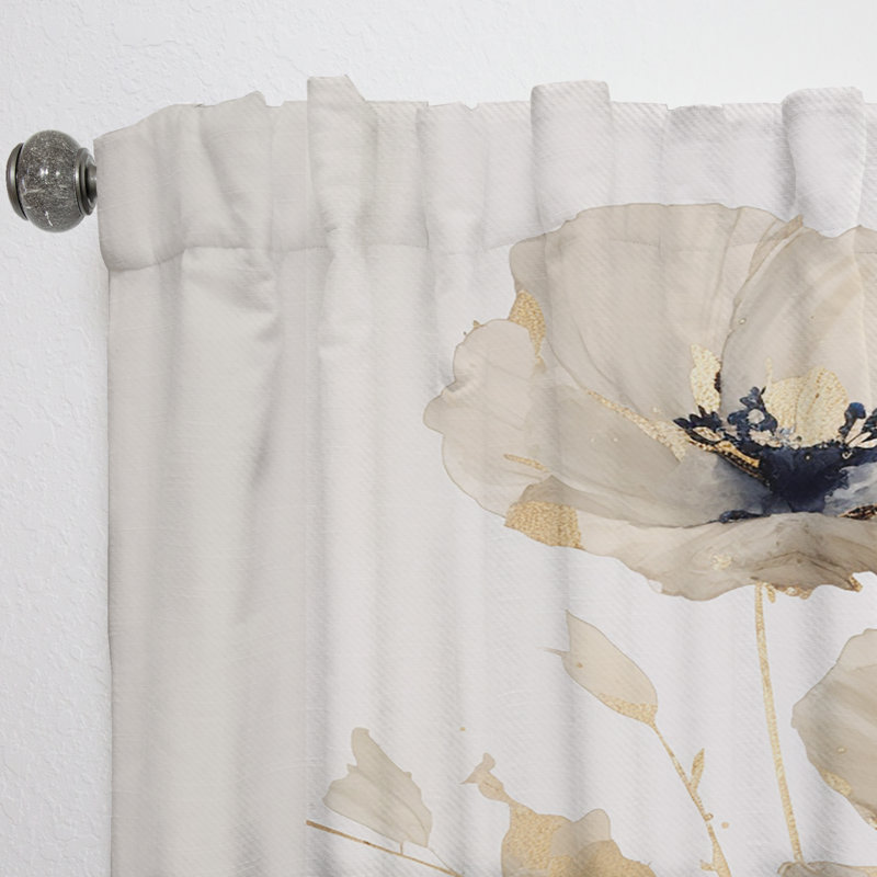 Rideau floral Cavello Poppies I Cavello, L 52 po x L 84 po