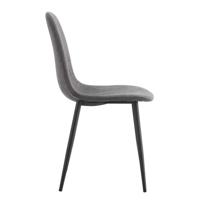 Ensemble de chaises de salle à manger confortables en lin et coton - Six pièces dans des chaises foncées seulement, sans les tables