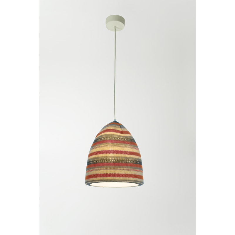 1 - Light Grey Bell Pendant, Red