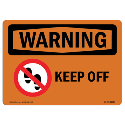 Panneau «Keep off with symbol» en aluminium 12 x 18
