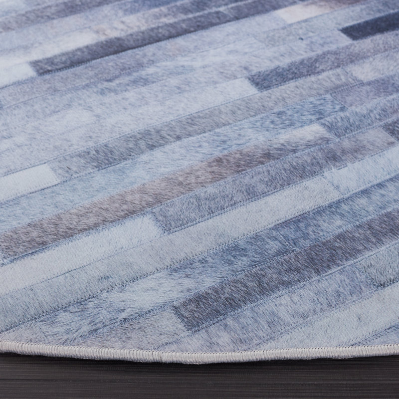 Tapis abstrait lavable à la machine Avrumi, Rond 6 pi