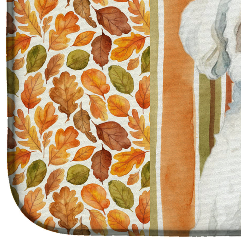 Bichon Frise Heirloom Fall Dish Drying Mat