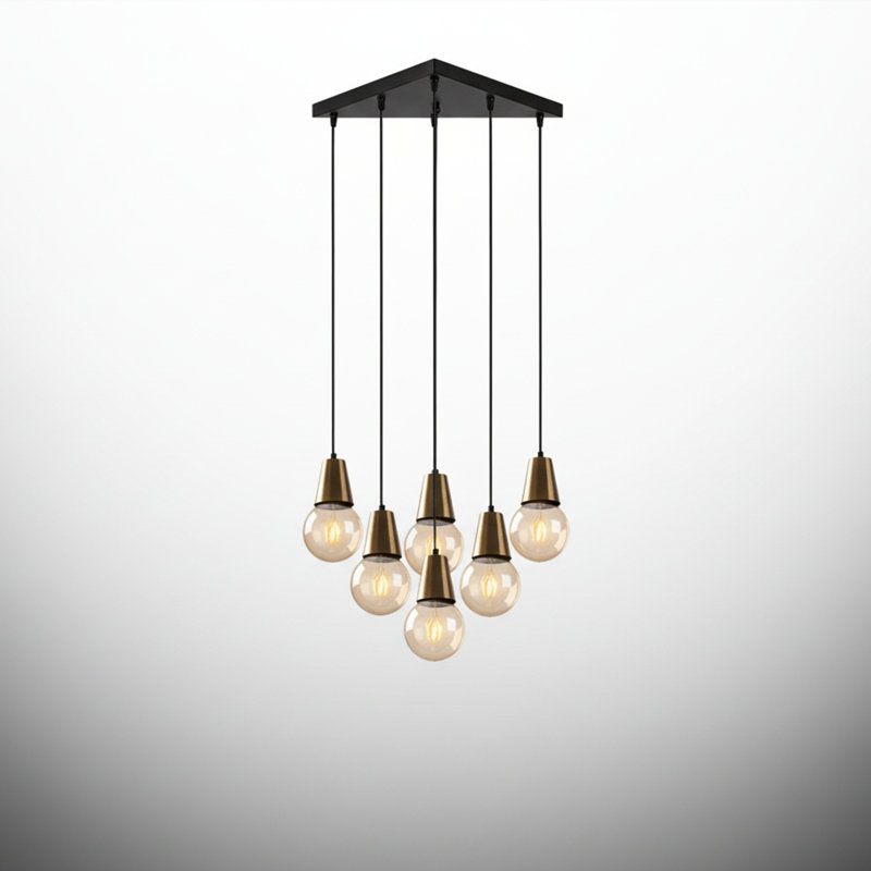 Luminaire suspendu grappe moderne à hauteur réglable 6 lumières