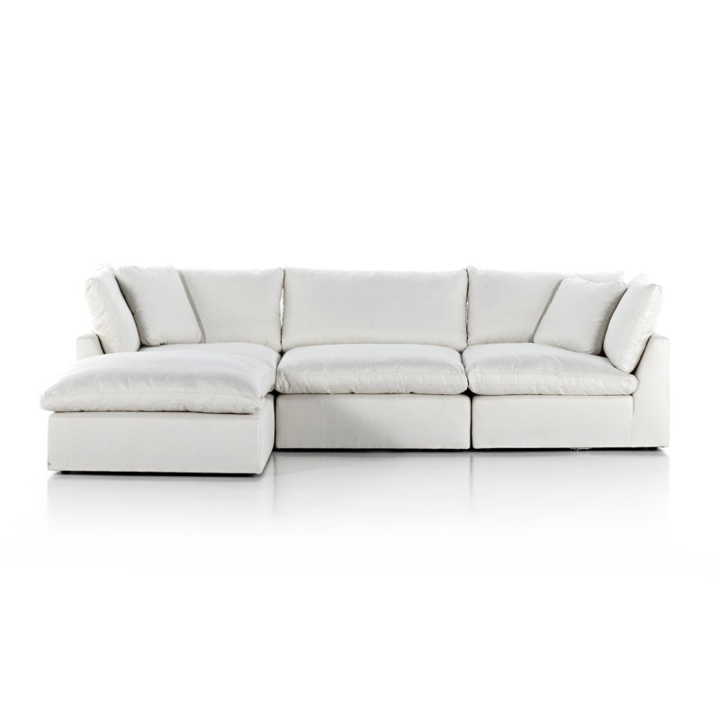 Stevie Modular Sectional, Cream Polyester