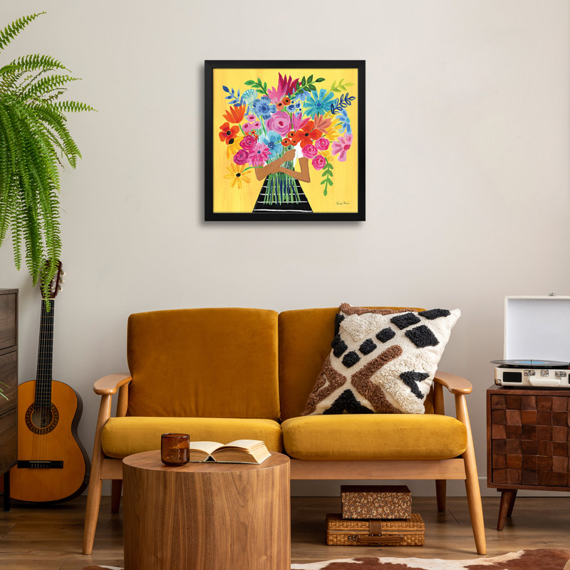 «A Bunch Of Flowers III», reproduction d'art mural - affiche de galerie, H 16 po x l 16 po