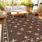 8' x 10' Waterproof Reversible Outdoor Rug, Plastic Straw Weave, Lightweight and Easy-Clean Patio Mat for Deck, Backyard, Camping or RV Use, Brown Coffee-422947558-422947557