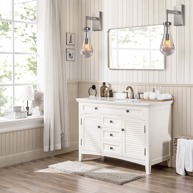 Appliques murales modernes pour la salle de bain Dayley (ensemble de 2), Argent