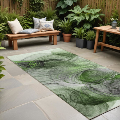Tapis de couloir extérieur vert 8 po