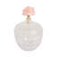 Pot décoratif en verre avec couvercle en cristal avec décoration pour la maison - Élégant grand pot de table contenant idéal pour le meuble-lavabo et la chambre à coucher - Rose et transparent-150346306