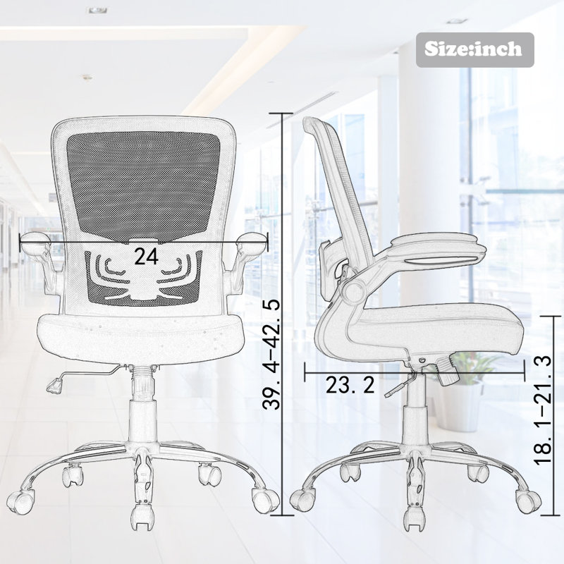  Chaise de bureau ergonomique en filet, Gris