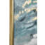 Peinture abstraite encadrée turquoise et or / gris