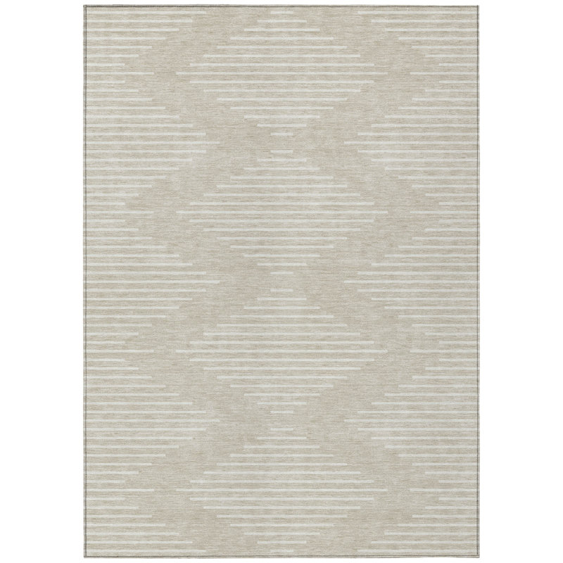 Velina Beige Washable Indoor-Outdoor Rug - , 9' x 12'