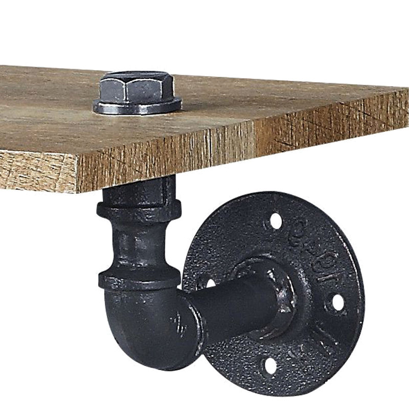 Élégante tablette de rangement murale en chêne et sable noir