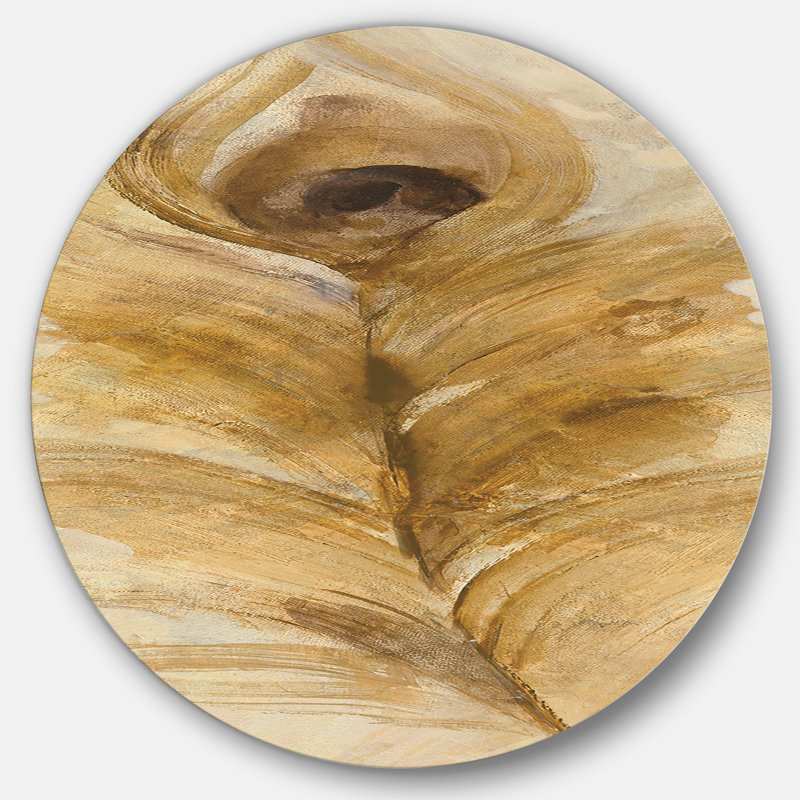 « plumes natural elements i », reproduction d’art sur cercle métallique, H 11 po x l 11 po