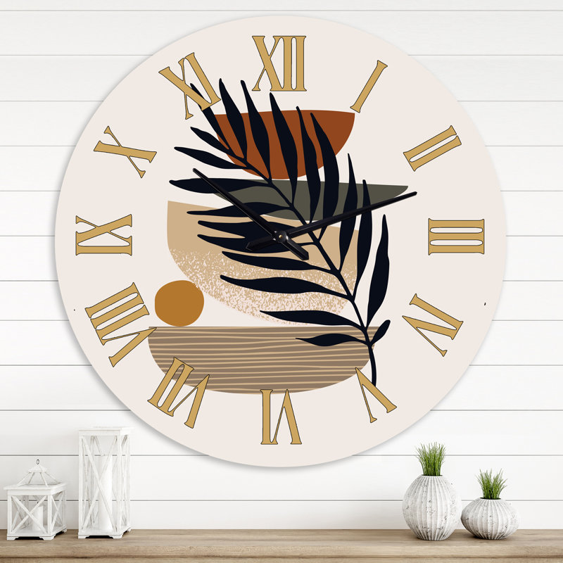 Tropical Tropical Silhouettes and Shapes IV - Horloge murale moderne, Extra Small